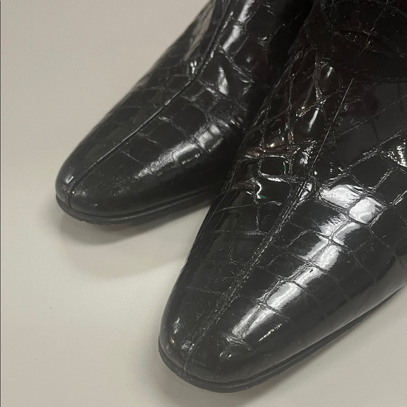Brighton Black Patent Leather Mules with Silver Medallion Romeo size 9.5 M - Picture 4 of 10